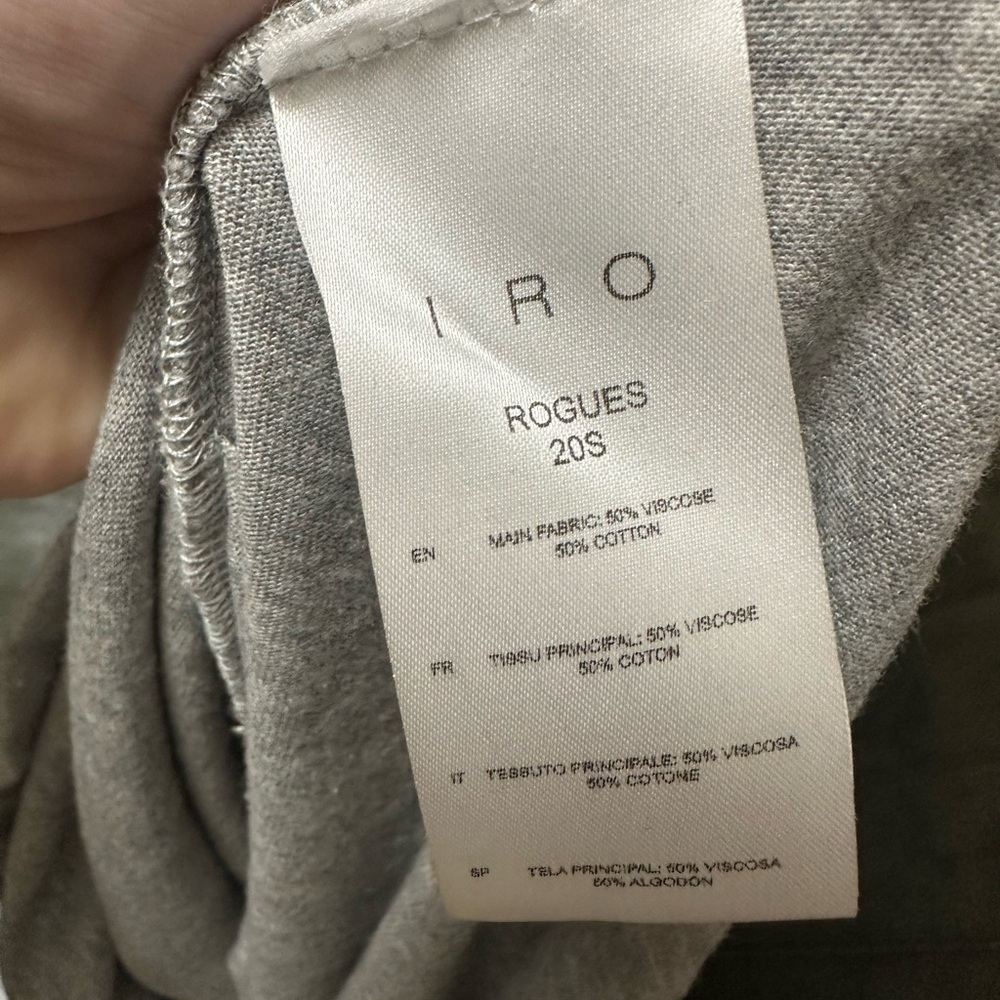 IRO Rogues Jersey One Shoulder Asymmetrical Dress in Mixed Grey Large - Picture 7 of 8